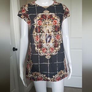 Dolce & Gabbana Madonna/Virgin Mary Black and White Baroque Tunic Top